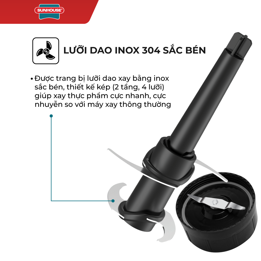 Máy Xay Sinh Tố Đa Năng Sunhouse SHD5340B - Hàng chính hãng
