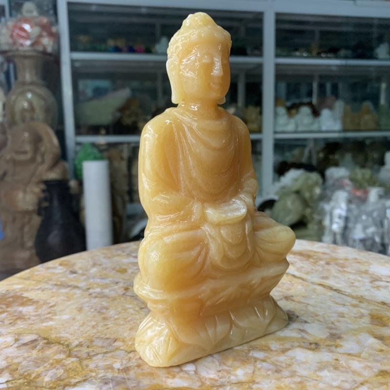 Tượng Phật Bổn Sư Thích Ca Đá Ngọc Hoàng Long - cao 16cm