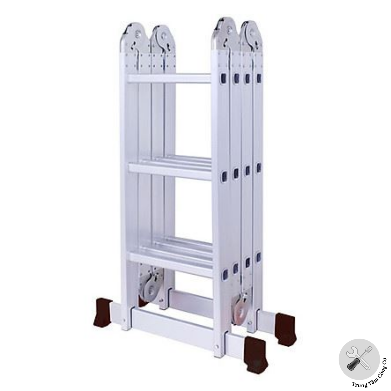 Thang chữ A Thang nhôm gấp 4 đoạn STARKEN ST403H tải trọng 150kgs , màu xanh- Hàng chính hãng