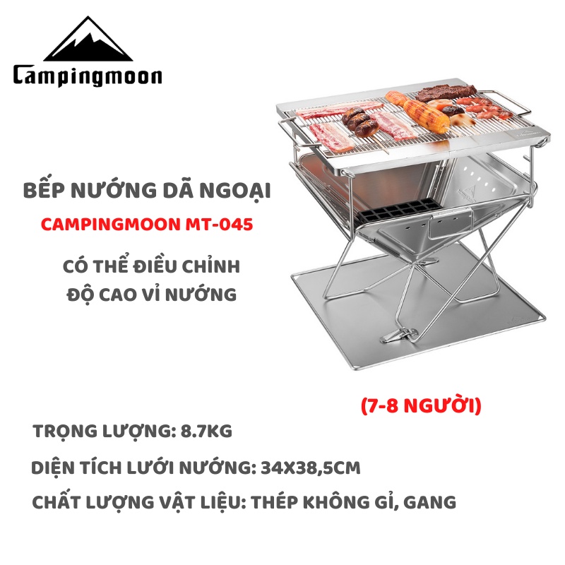 Bếp nướng than hoa gấp gọn 6-8 người Campingmoon MT-045