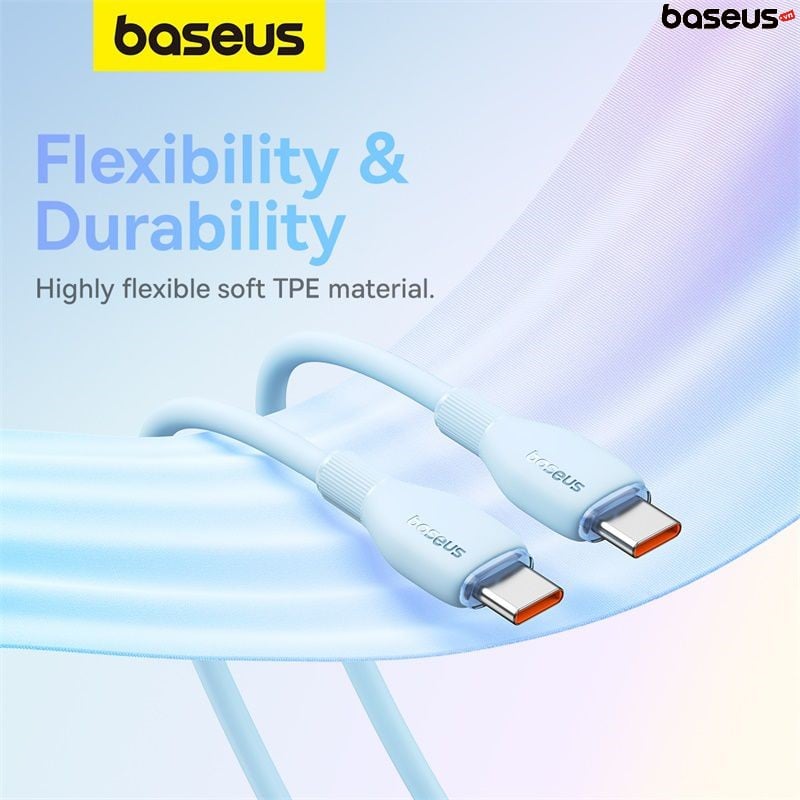 Cáp Sạc Siêu Nhanh Baseus Pudding Series Type-C to Type-C 100W (Fast Charging Data Cable) - Hàng chính hãng