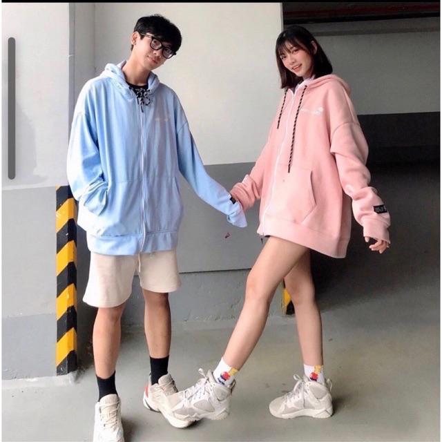 Áo Khoác Hoodie Nỉ In Hình Chữ A Sau Lưng