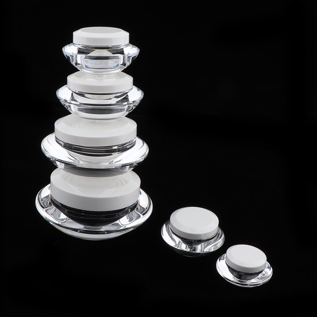 2x Refillable Sample Bottle Cosmetic Makeup Jar Pot Cream Lip Balm Container -