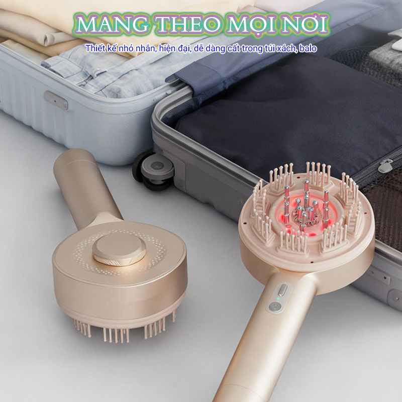 Lược massage đầu thư giãn Nikio NK-112 - Công nghệ EMS kết hợp hồng ngoại, chống nước
