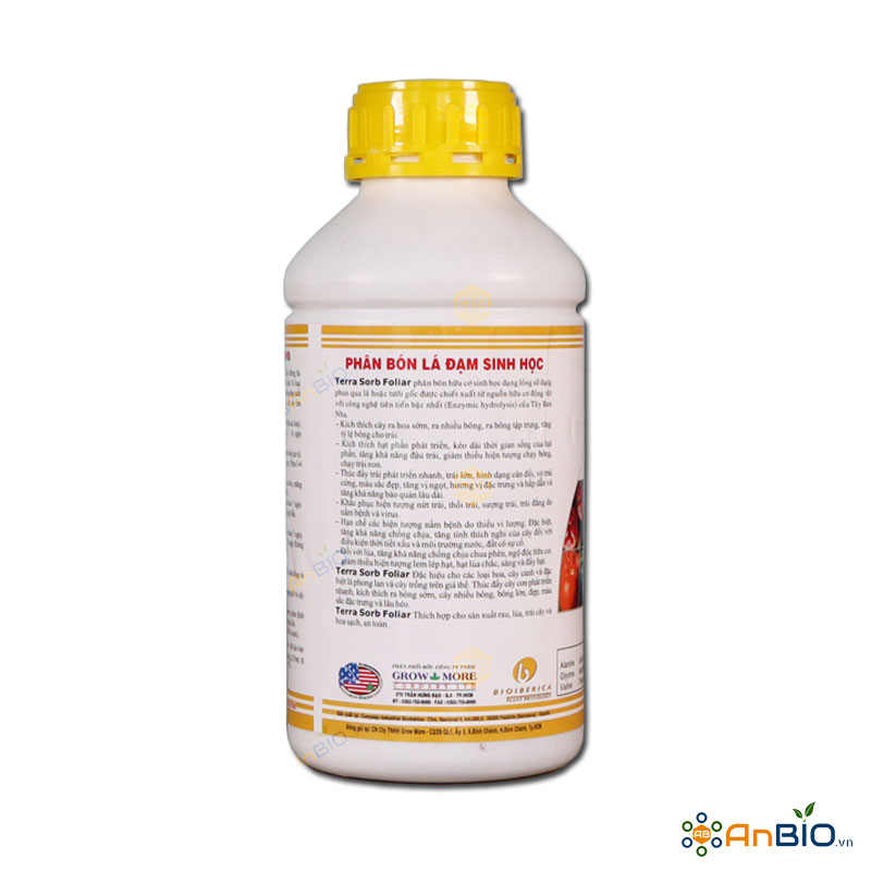 Phân Bón Hữu Cơ TERRA-SORB Foliar SIÊU TO LÁ Chai 1 Lít