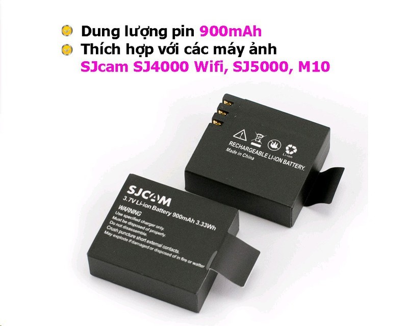 Pin Sạc Cho Camera Hành Trình SJCAM SJ4000 - Hàng Chính Hãng