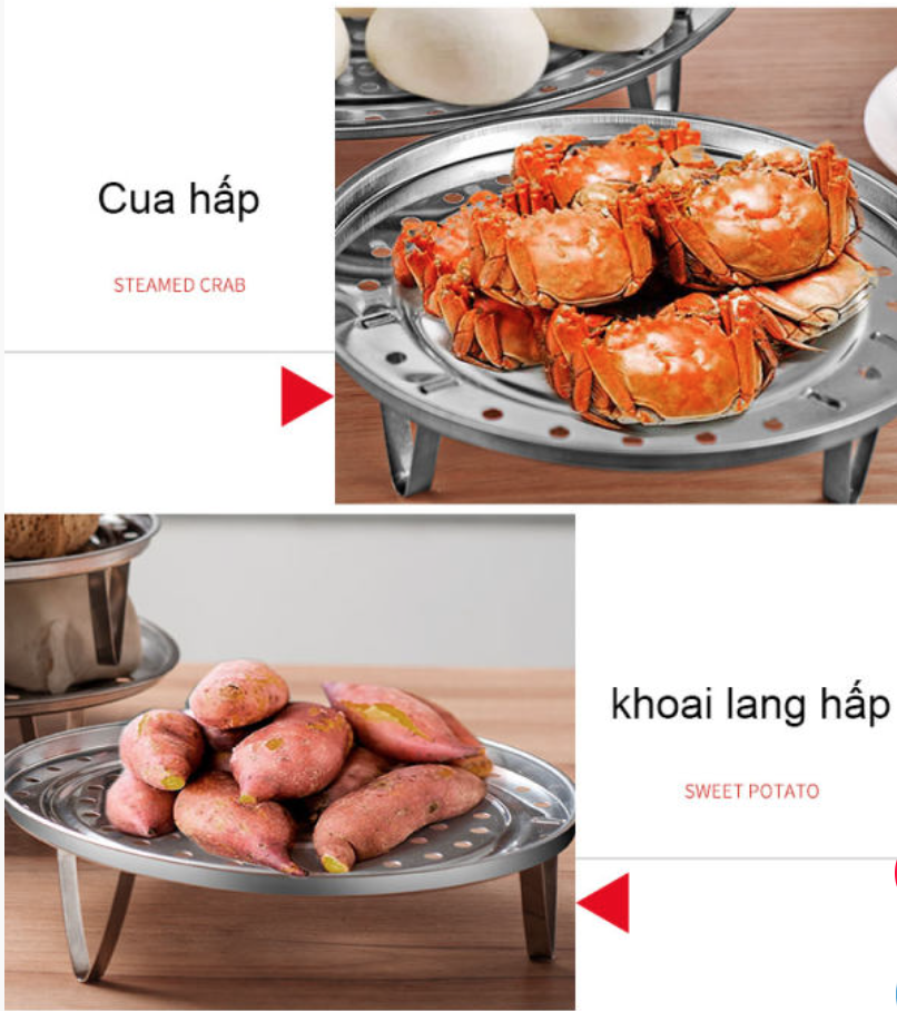 Bộ 4 Giá để hấp rau bằng thép không gỉ