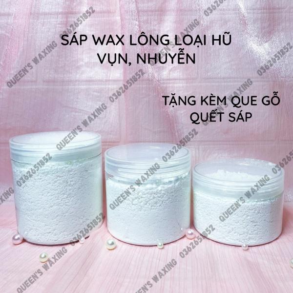 Sáp wax lông loại hũ 200G, 300G, 400G nấu nhanh tan dạng vụn, nhuyễn siêu bám lông tặng kèm que quết sáp