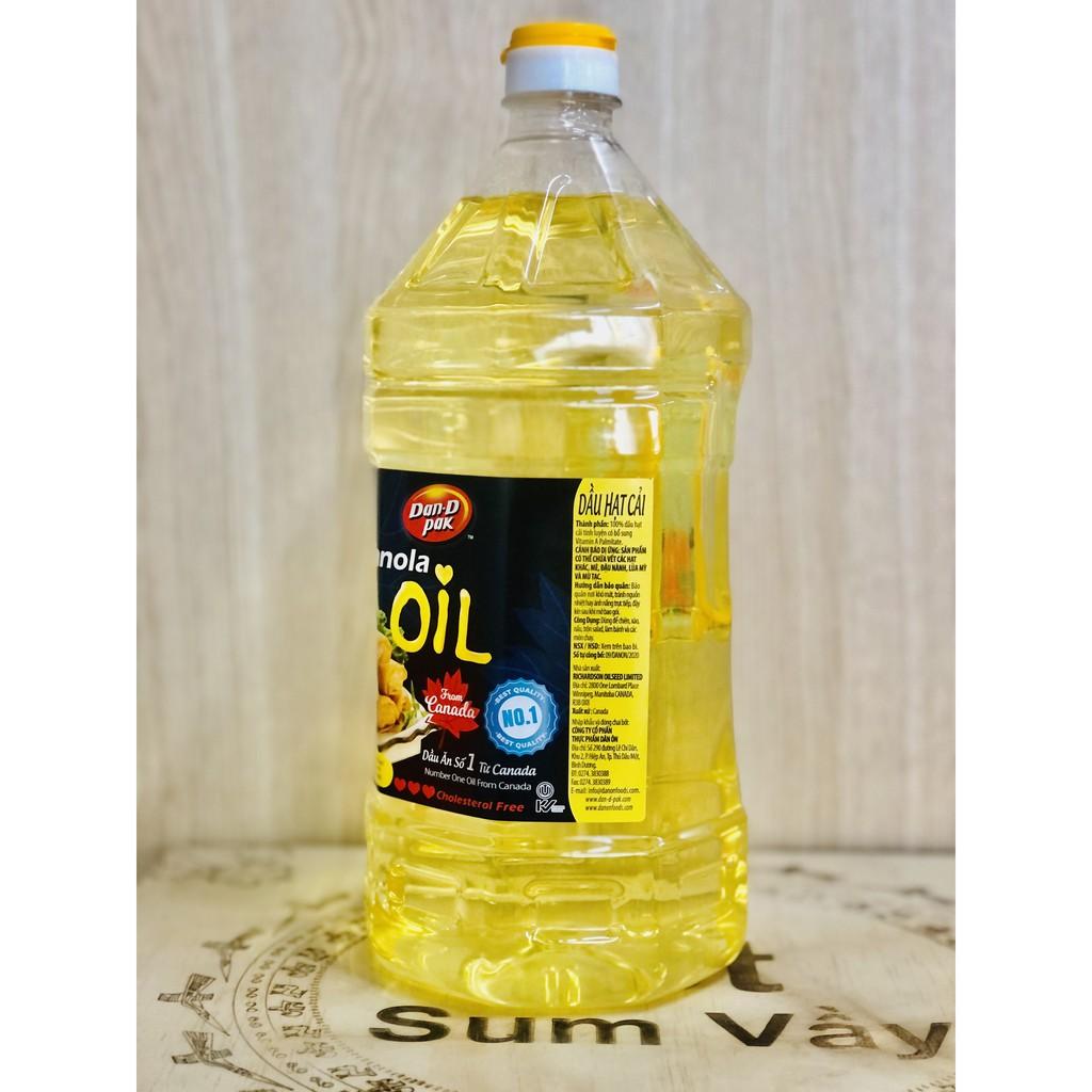 Dầu cải canola oil 2 lít Dan D Pak