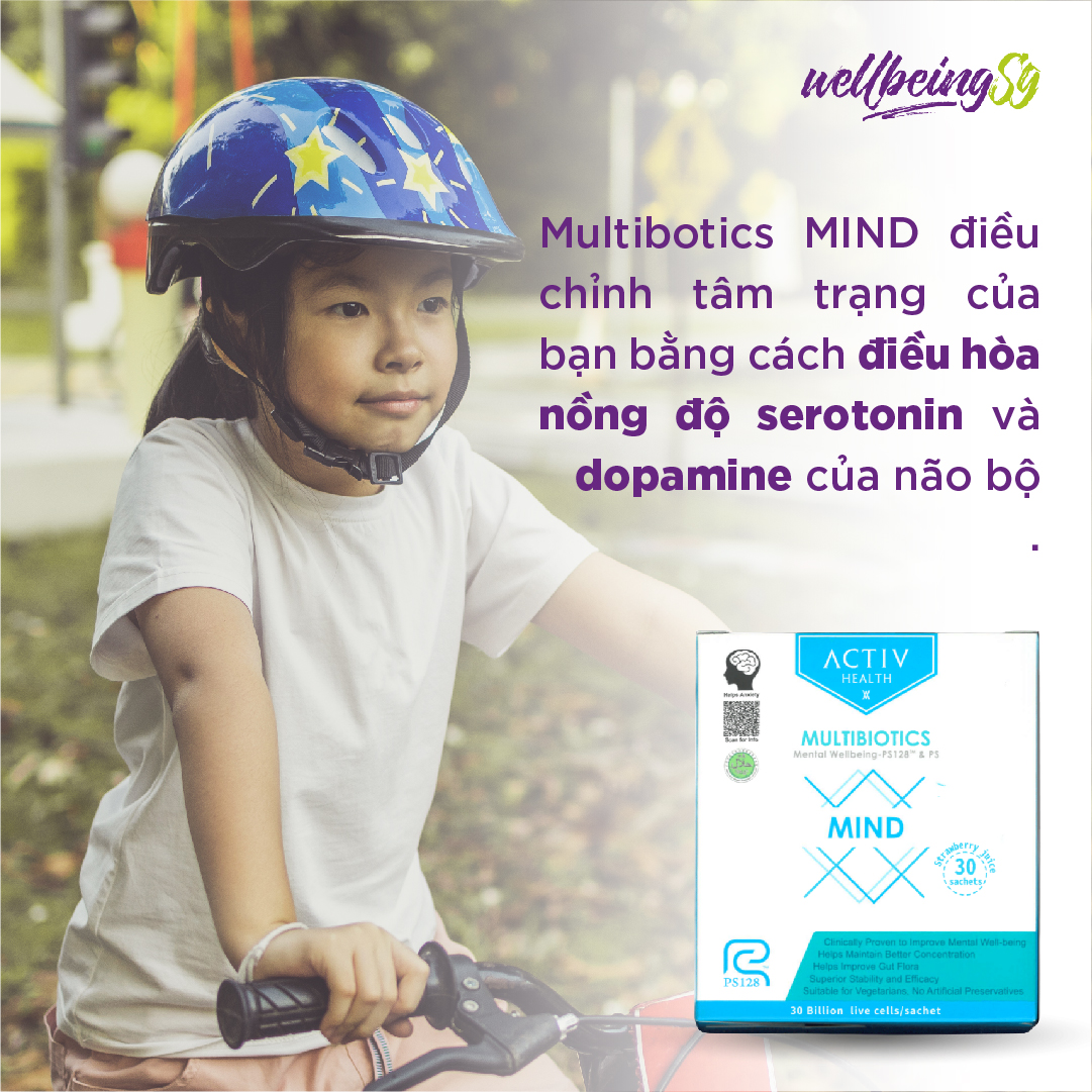 Thức Uống Dạng Bột ActivHealth Multibiotics Mind Duy Trì Hệ Vi Khuẩn Đường Ruột, Hỗ Trợ Giải Tỏa Căng Thẳng, Bổ Sung Năng Lượng Cho Cơ Thể