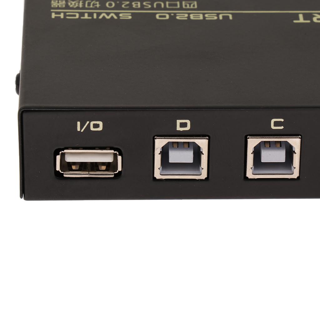 4Ports USB Manual Sharing Switch HUB Selector for Printer/HDD Drive