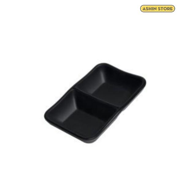 Dĩa Đựng Muối Chấm Màu Đen 2 Ngăn Cao Cấp
