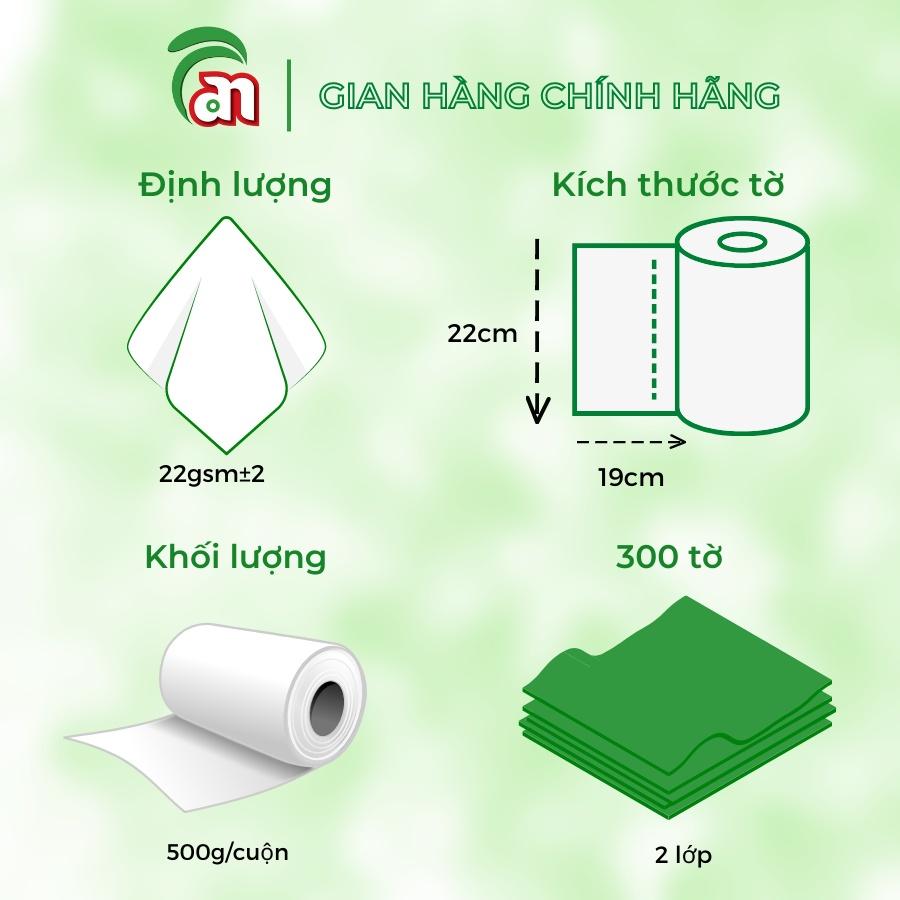 Khăn giấy lau bếp cao cấp PONYO 2 lớp 500g, khăn giấy khô siêu dai dùng thay khăn giấy ướt - Thiên An Nam paper