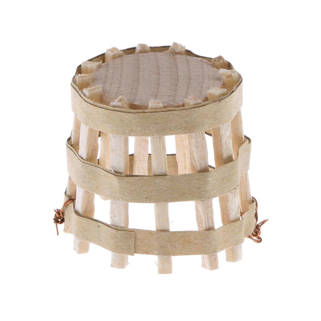 1:12 Dollhouse Miniature Wooden Basket Furniture Decoration