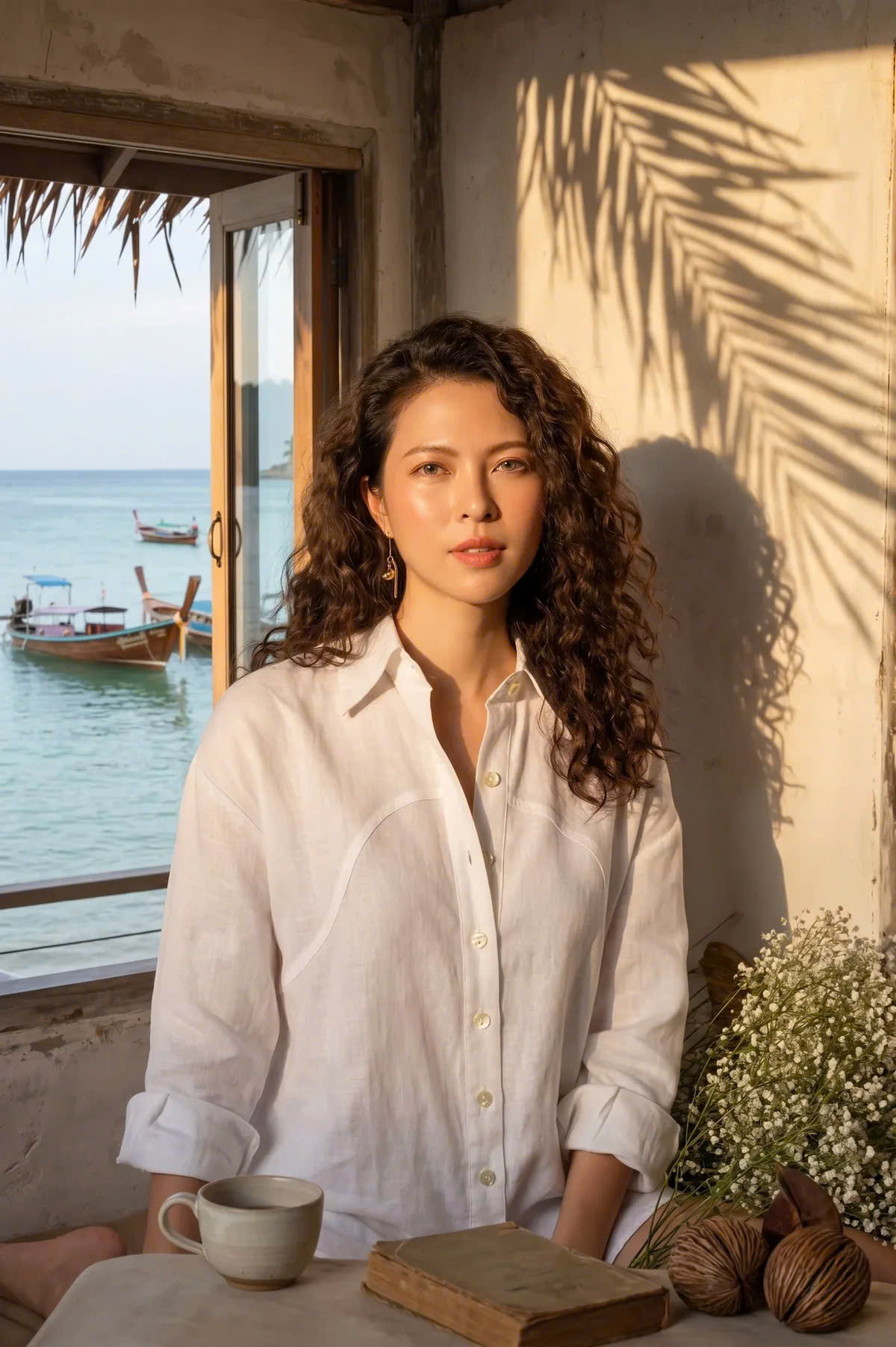 Áo Sơ Mi Oversize Linen Trắng Sương Top175 Thời trang Hity