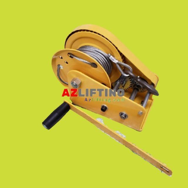 Tời quay tay 2600LB tự lock cáp móc 20m tải kéo 1.2 tấn