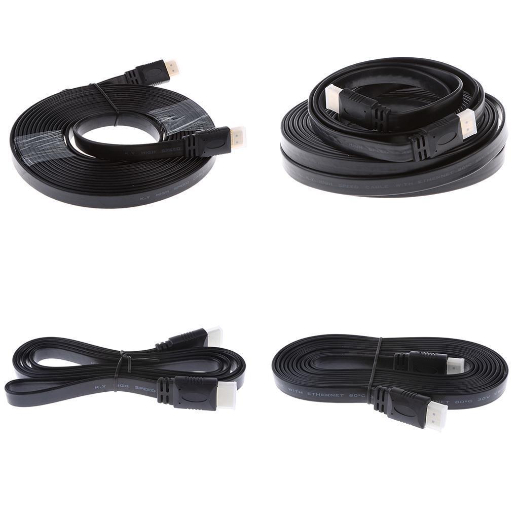 Male to Male Plug Flat Cable Cord for Audio Vedio HDTV TV 1080P