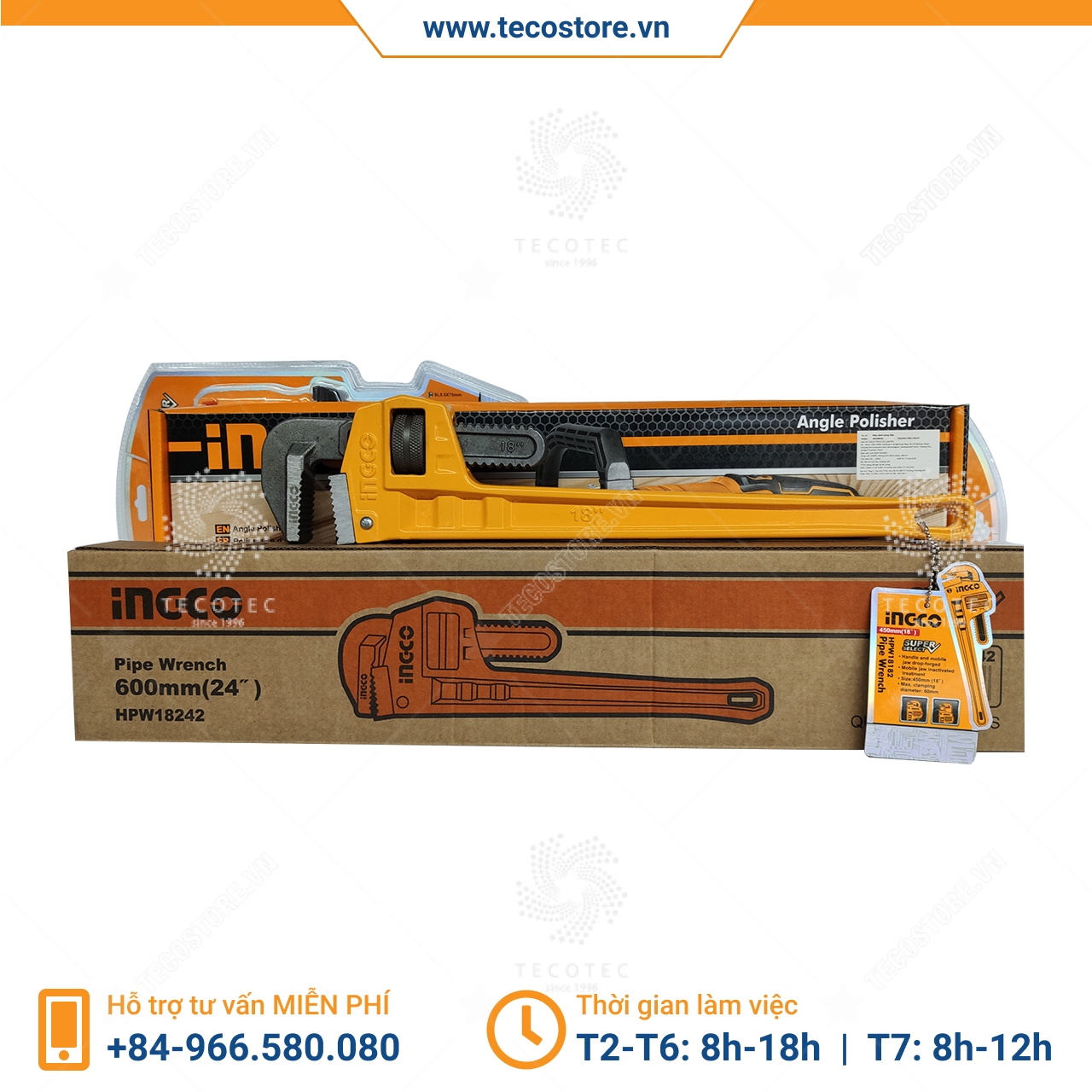 Mỏ lết mở ống INGCO HPW18182