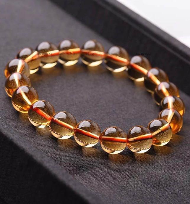 Vòng tay đá thạch anh vàng 10mm - 11508605