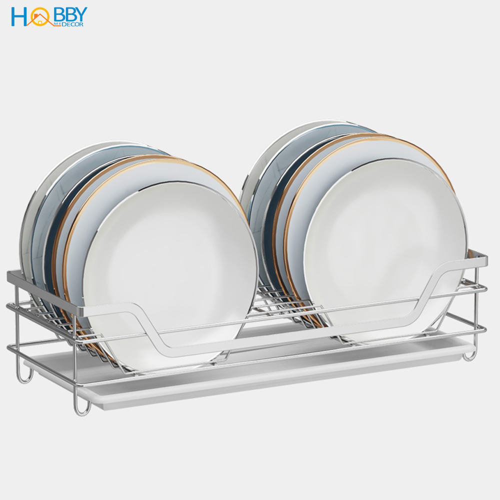 Kệ đựng đĩa dán tường nhà bếp Hobby Home Decor KD2 loại inox 304 kèm keo dán siêu dính và không rỉ sét