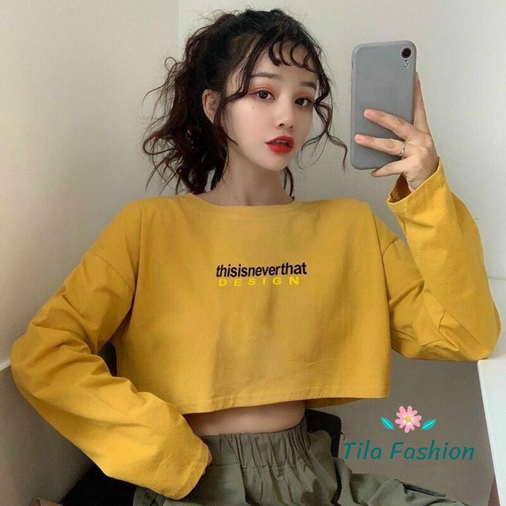 Áo Croptop Tay Dài Phom Rộng This is never that