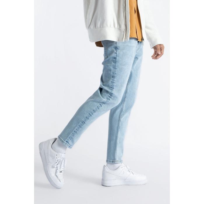 Quần Jean Nam Trơn Form Slim Crop - 10F22DPA038 | LASTORE MENSWEAR