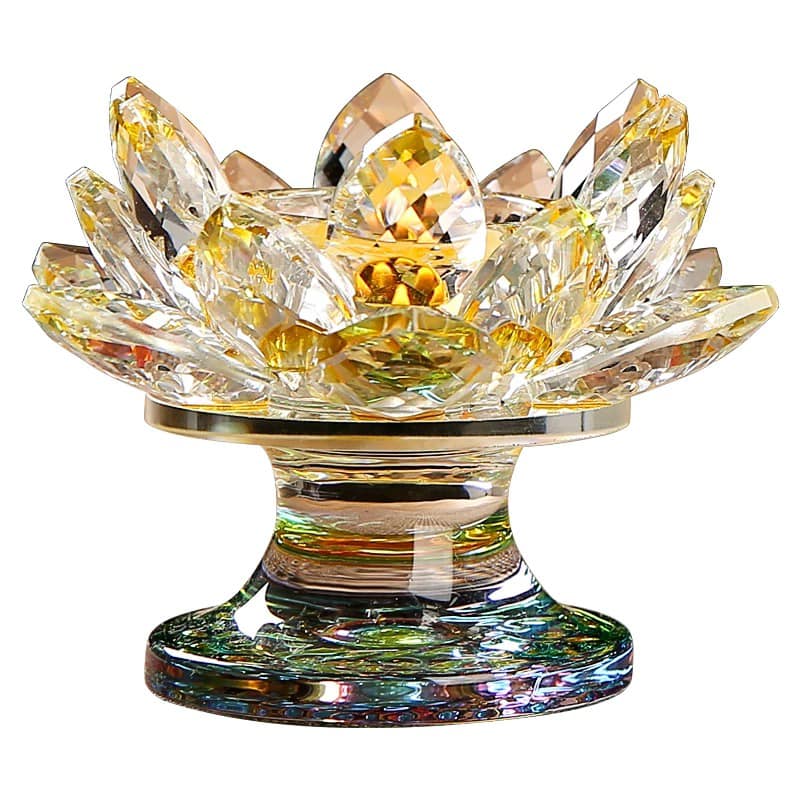 Chân đèn bơ bông sen pha lê (chân nến sen pha lê)