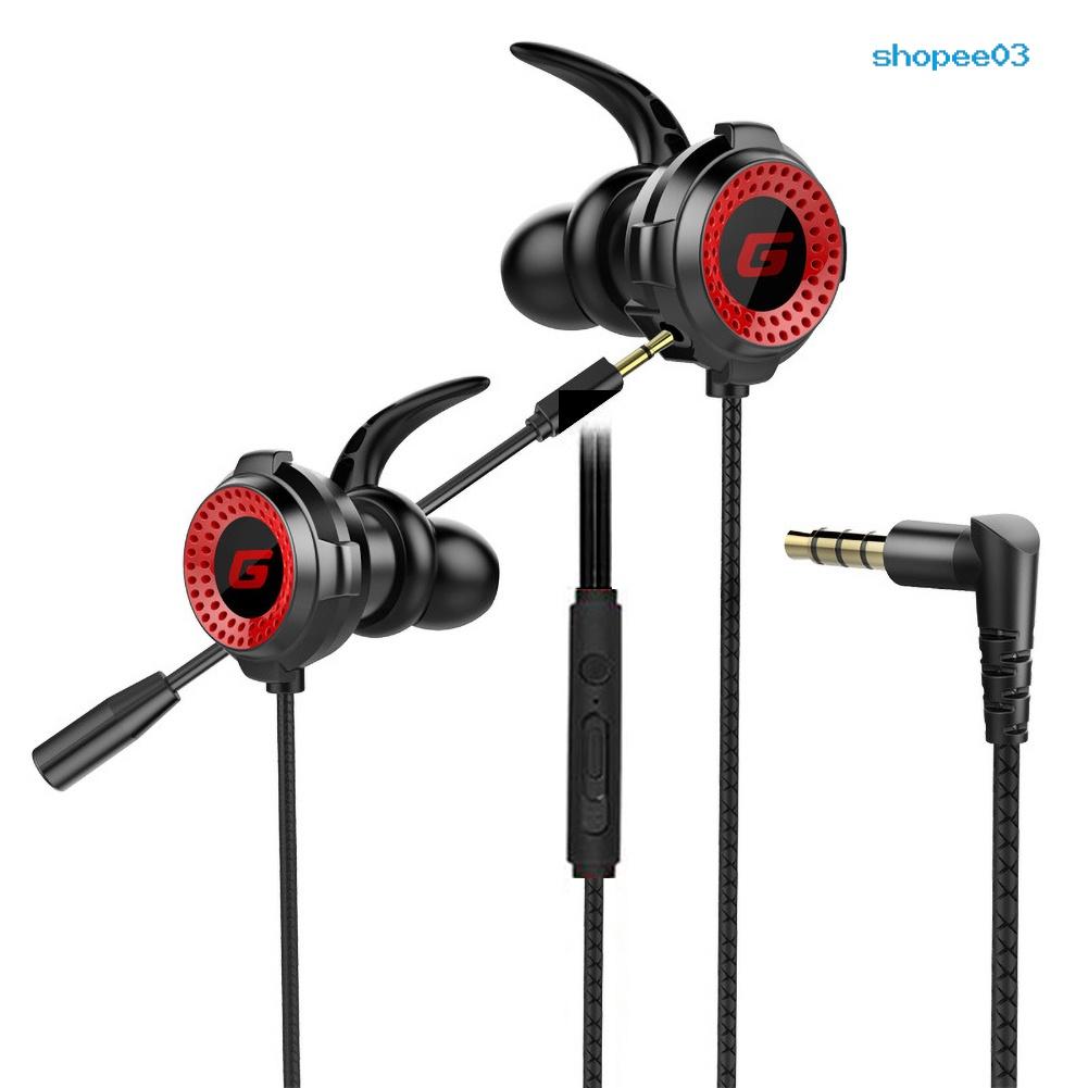 G20 Wired 3.5mm Plug Dynamic Gaming Earphones with Microphone for Phones/PC