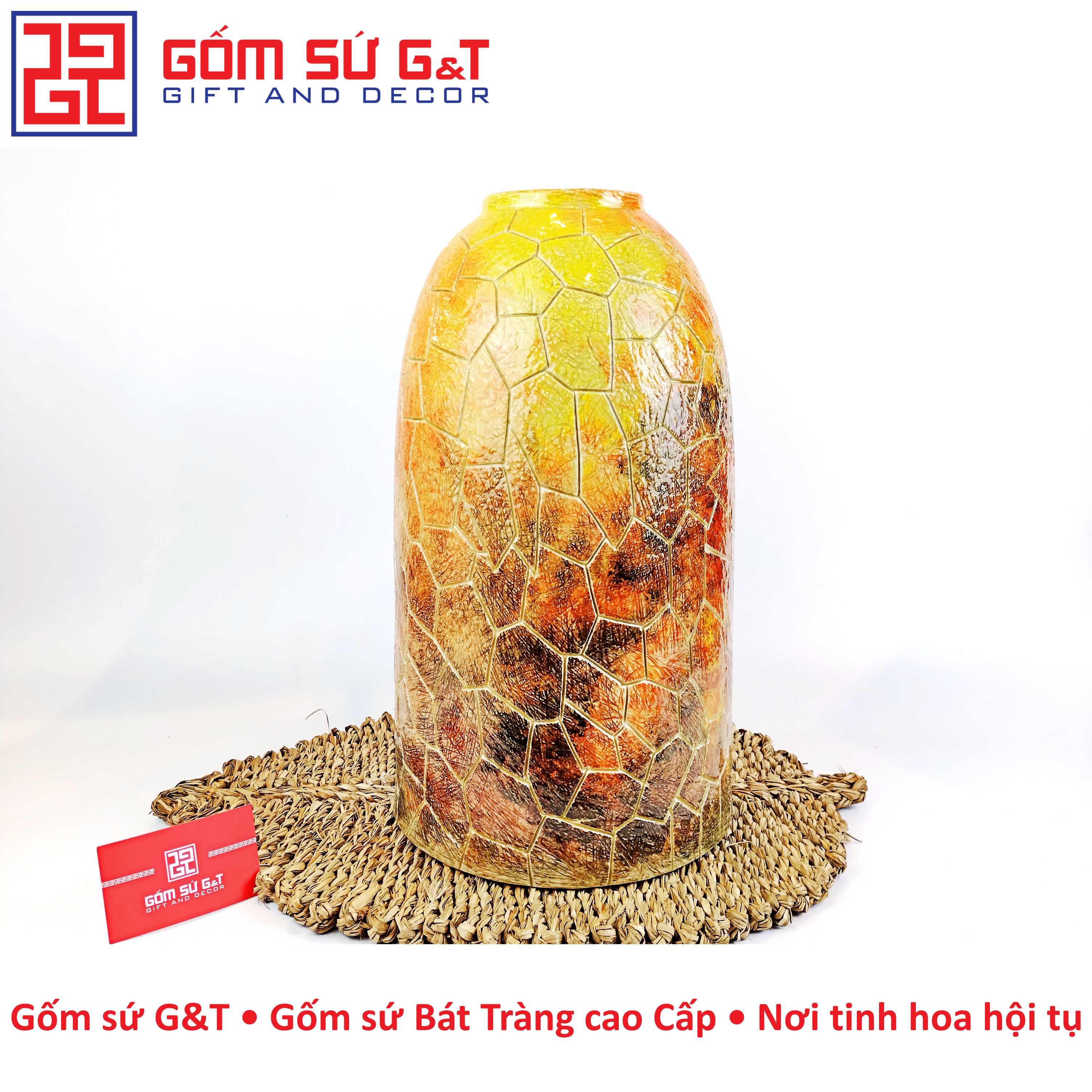 Chuông đại khắc sen Gốm Sứ G&T