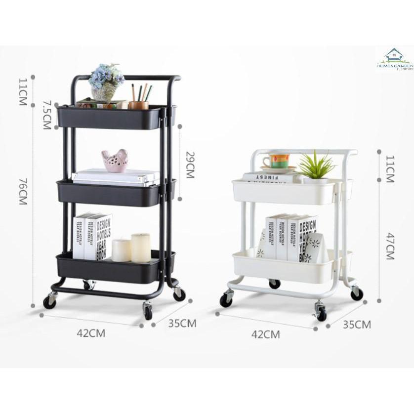 Kệ để đồ 3 tầng có bánh xe - Skylife