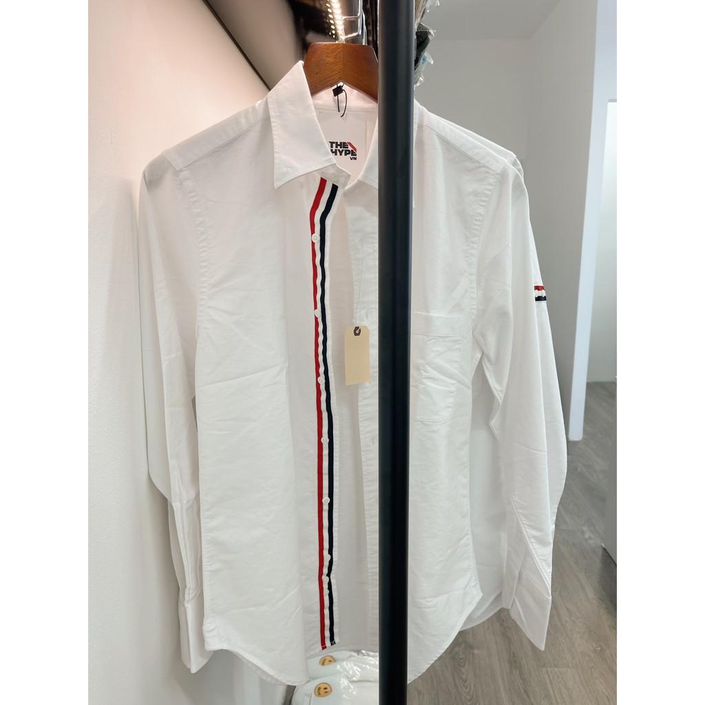 THOM BROWNE SHIRT - Áo sơ mi Thom Browne Classic Grosgrain Placket Oxford