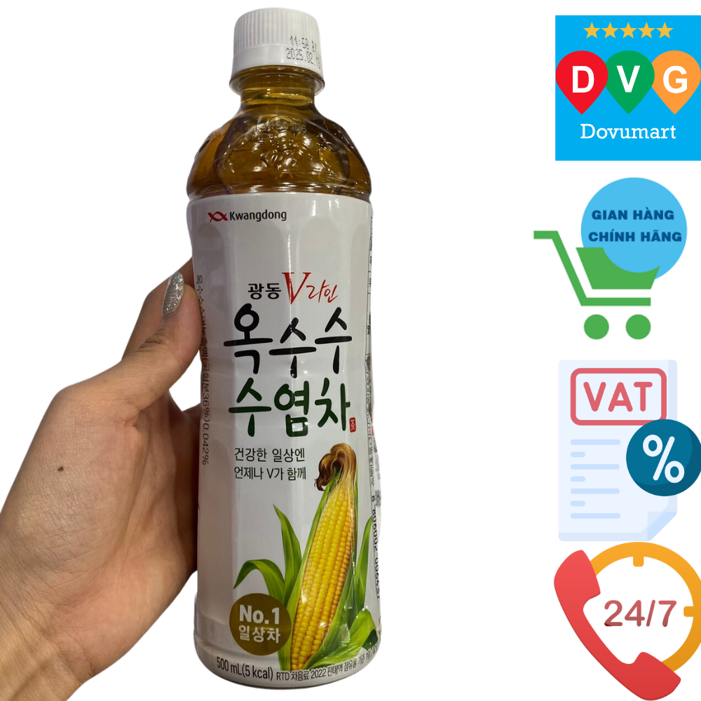 Nước Trà Râu Ngô Kwangdong Hàn Quốc Chai 500ML / 광동제약) 옥수수수염차 500ML