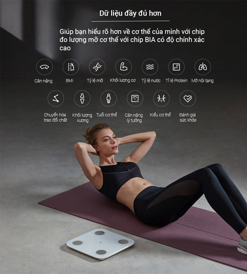 Cân Mi Body Composition Scale 2 - Hàng chính hãng - Cân Xiaomi thông minh phân tích sức khỏe gia đình Bluetooth 5.0