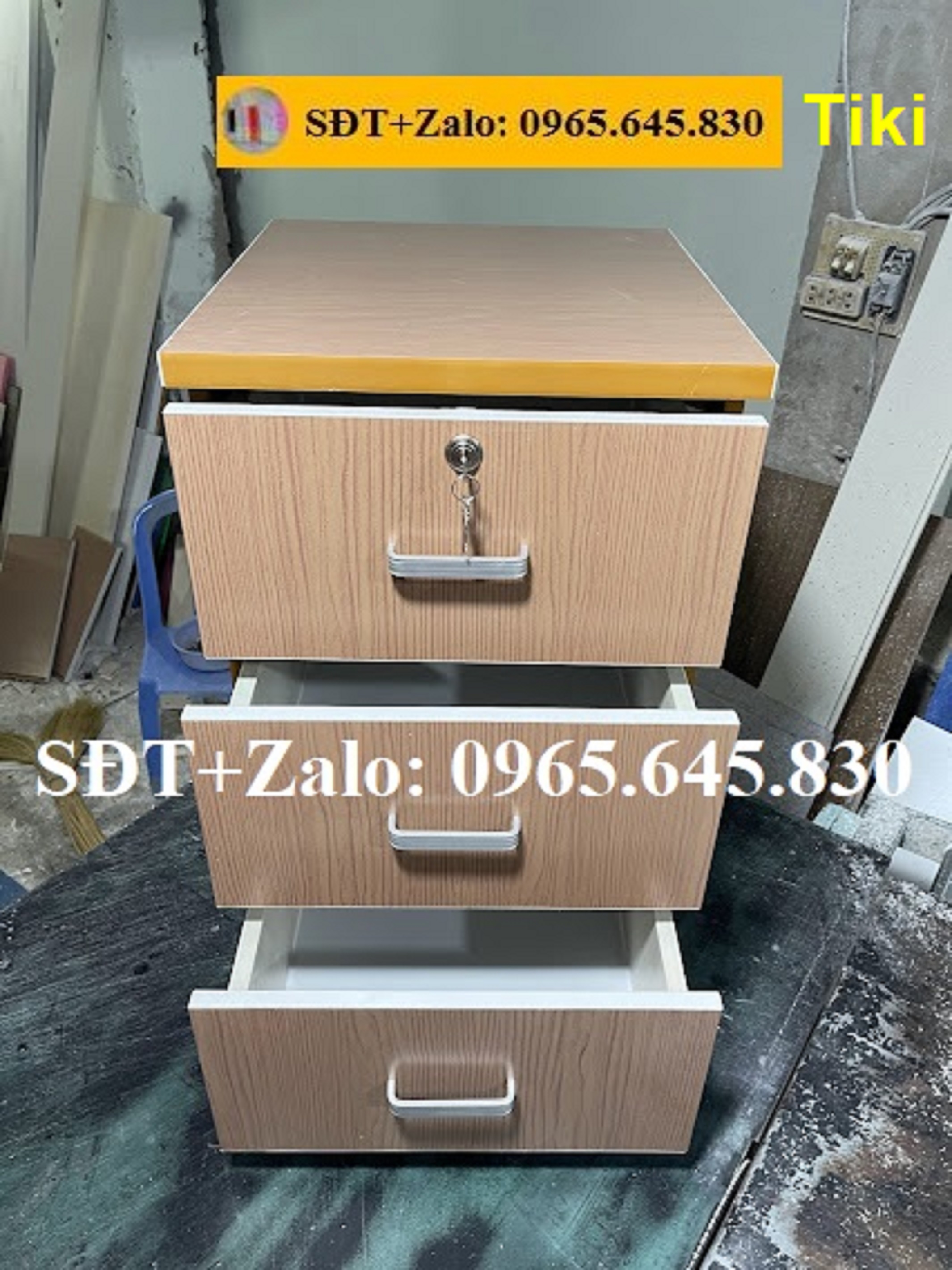 Tủ, Kệ Đầu Giường Nhựa Đài Loan Cao 68cm Ngang 42cm Màu Gỗ Đỏ 855