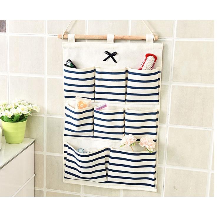 TÚI VẢI ĐỰNG ĐỒ 8 NGĂN TREO TƯỜNG DECOR PHÒNG THÊM SINH ĐỘNG GIÚP LƯU TRỮ VẬT DỤNG GỌN GÀNG NGĂN NẮP