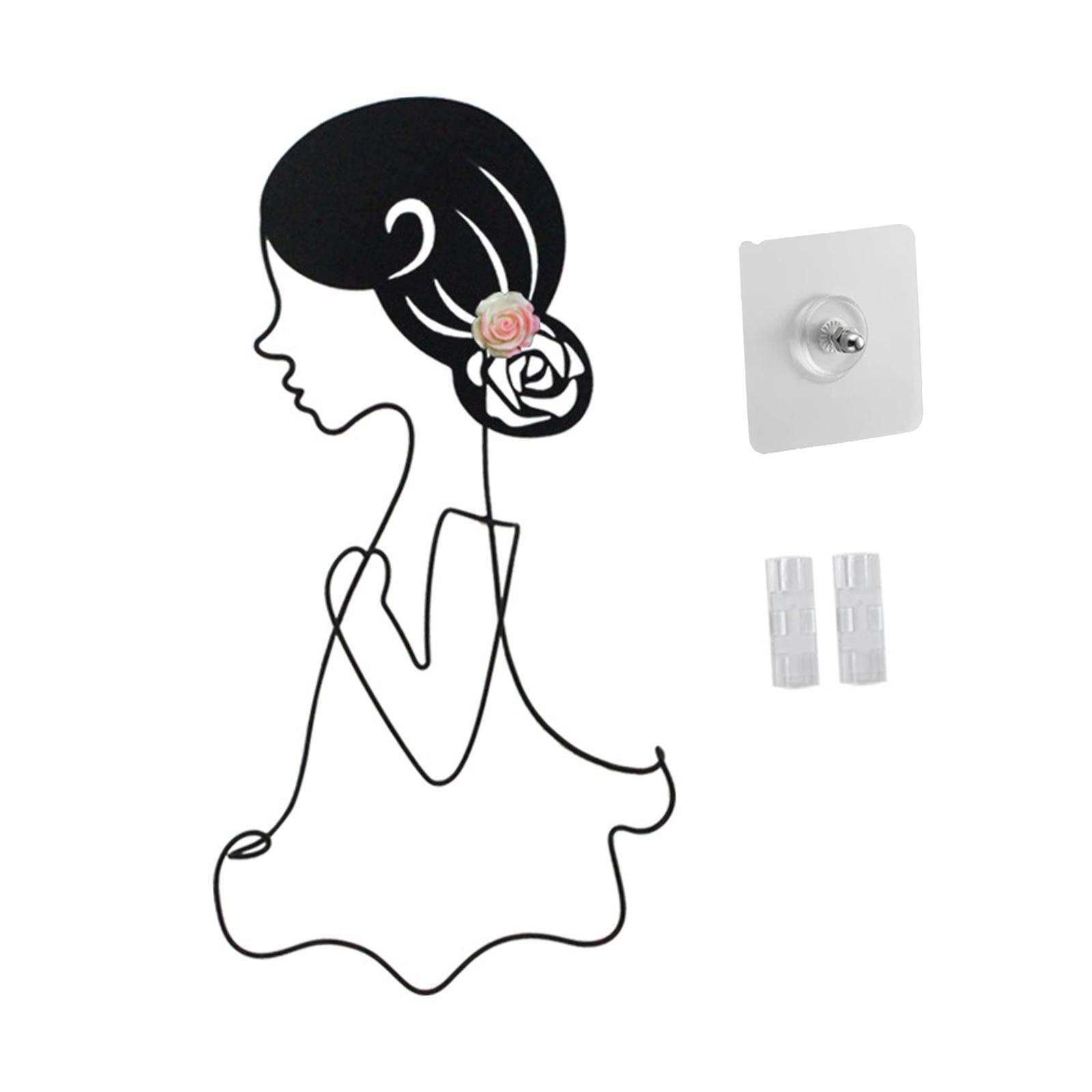 Girls Metal Wall Art Decor Wall Hanger Farmhouse Silhouette Wall Sculptures