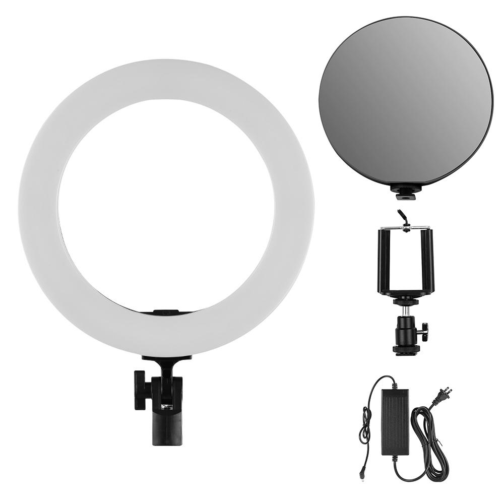 Đèn video 10 inch LED Ring Light Studio  28W Có thể thay đổi độ sáng 3200-5500K Nhiệt độ màu với giá đỡ điện thoại di động Gương trang điểm - Màu xanh lá cây
