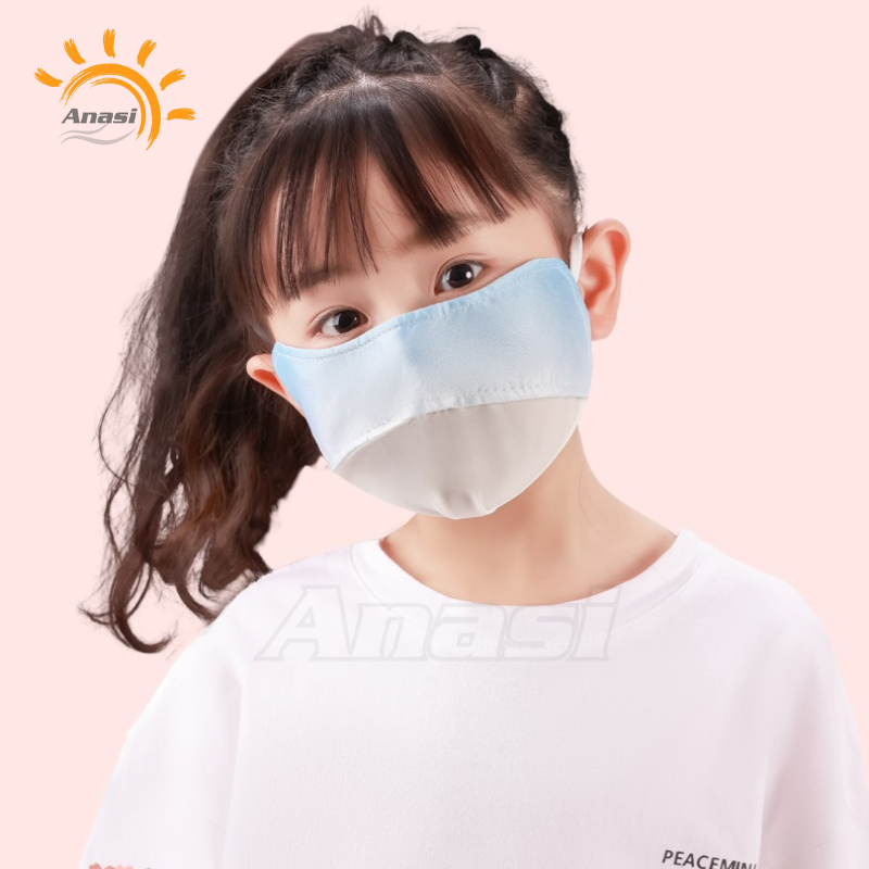 Khẩu trang vải chống nắng trẻ em Anasi CD48 | Thun lụa mỏng thoáng