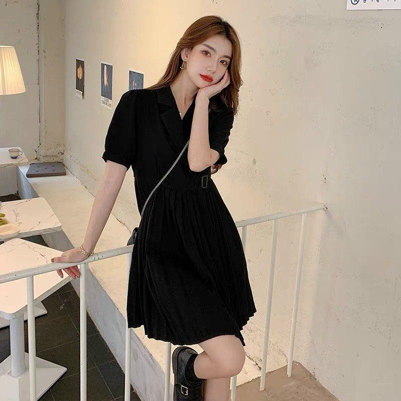 ĐẦM XẾP LY CỔ VEST