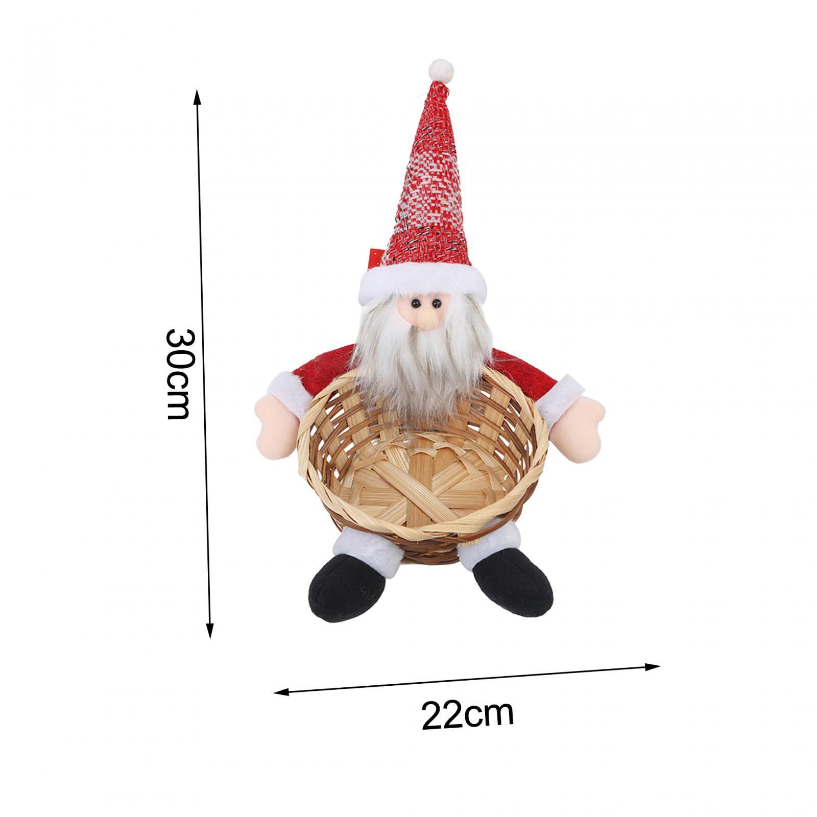 Hand Woven Basket Christmas Desktop Decoration, Christmas Storage Basket, Stylish Fruit Basket Food Basket for Kitchen