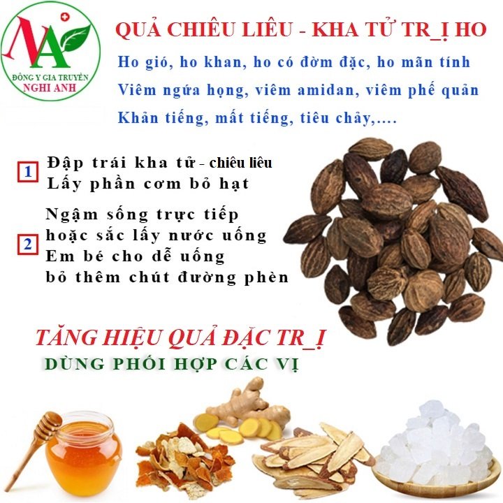 200g Quả Kha Tử - Quả Chiêu Liêu Sấy Khô Trị Ho Hiệu Quả Đông Y Nghi Anh 