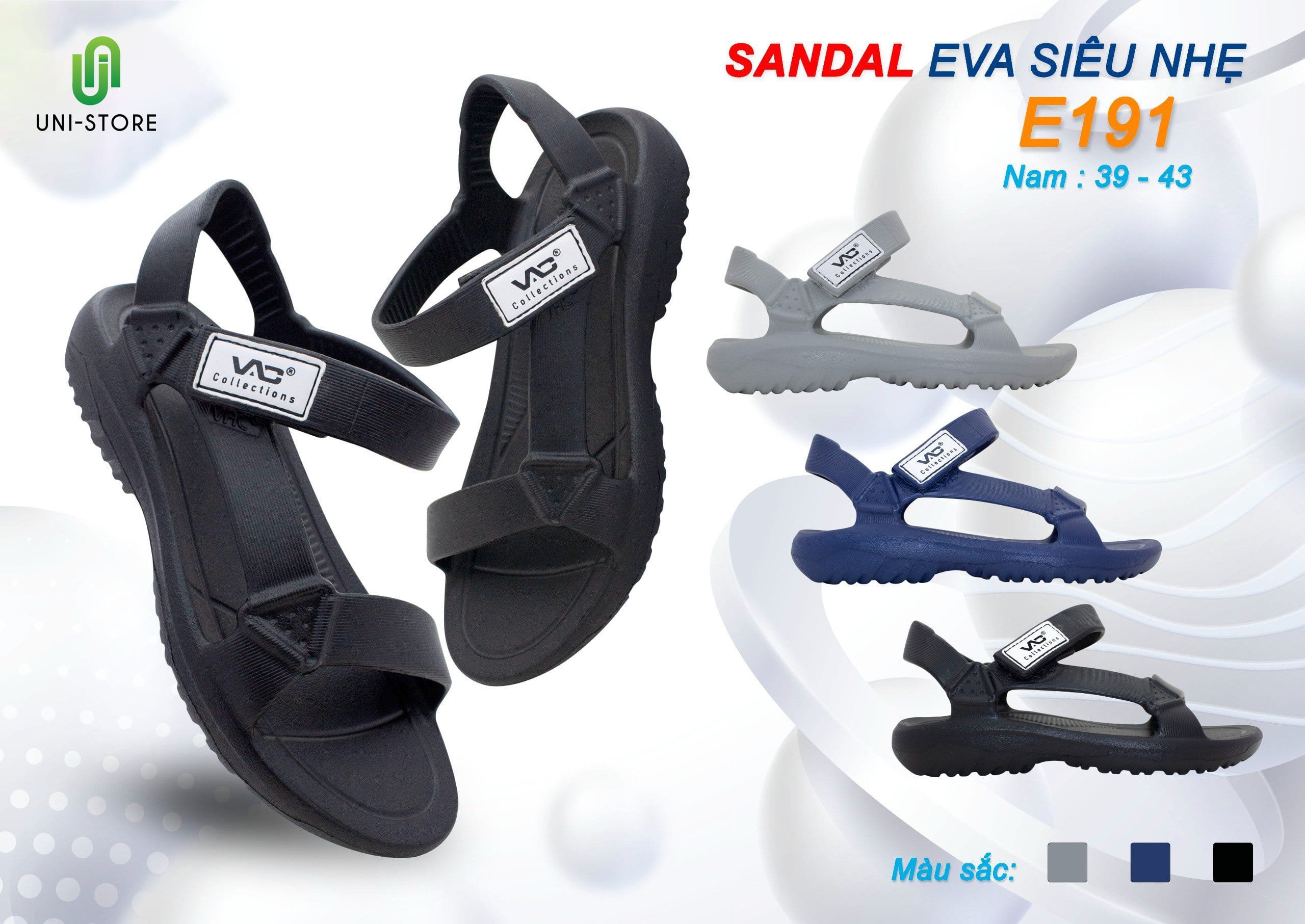 Giày Sandal Nam - Chất Liệu Nhựa EVA Mềm, Nhẹ, Êm Chân, Thoải Mái, Chống Trơn Trượt