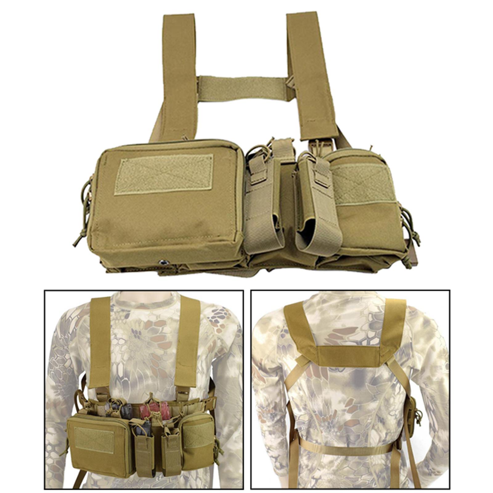 Tactical Vest with Magazine Pouch Carrier Molle Protective Khaki