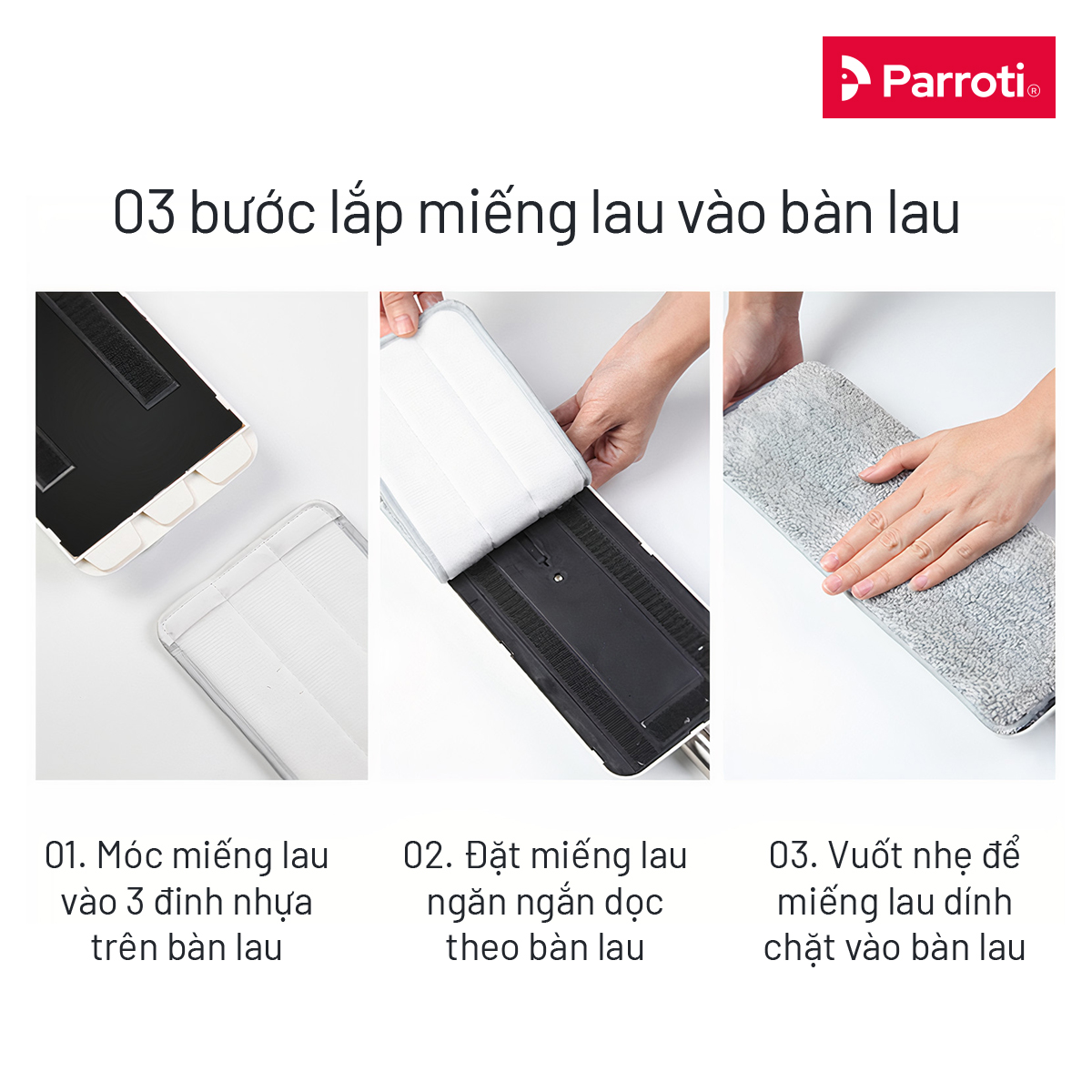 Cây Lau Nhà Thông Minh, Chổi Lau Nhà 360 Độ Đa Năng (Không Bao Gồm Thùng Vắt) - Parroti MOP-PR01