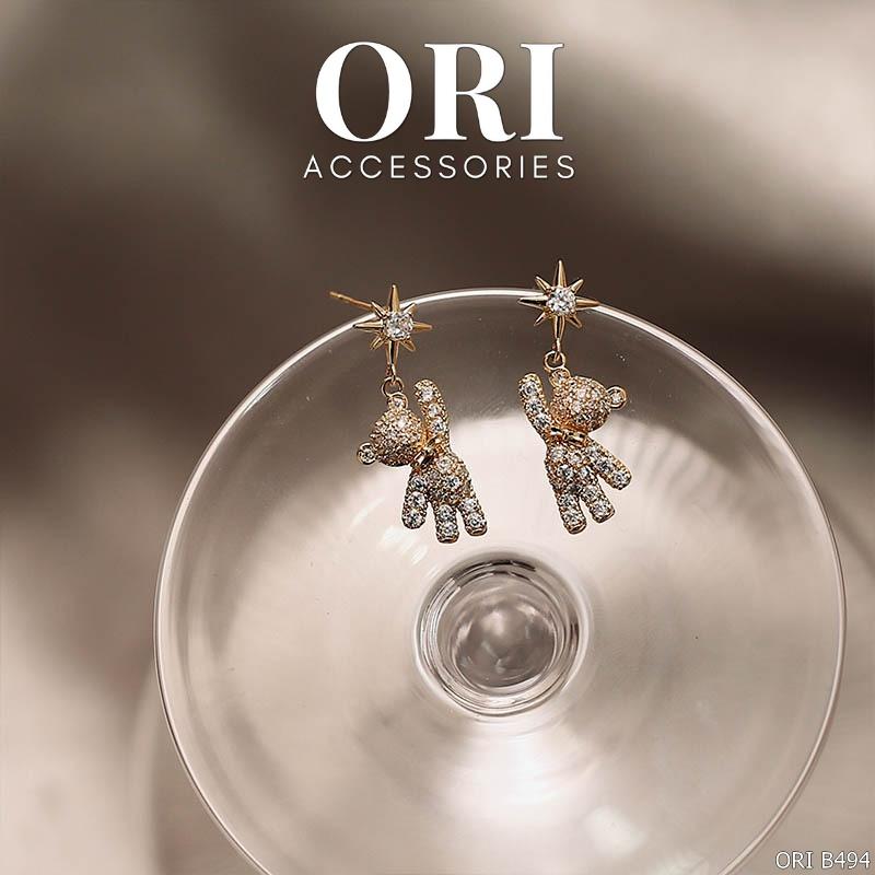Bông tai nữ hình gấu Teddy xinh xắn đáng yêu ORI ACCESSORIES B494