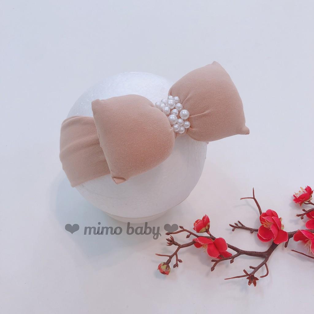 Băng đô nơ phồng cho bé - đính hạt