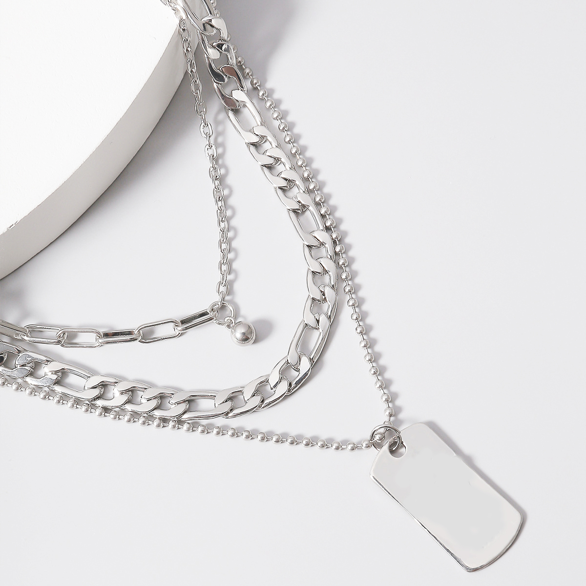 Vòng cổ dây chuyền 3 lớp titan cá tính unisex