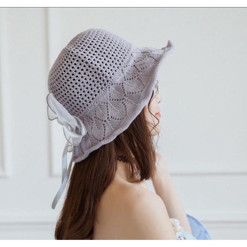 Mũ, nón vải nơ xinh che nắng đội đầu cho bạn gái đi du lịch đi biển, đi chơi thoáng khí