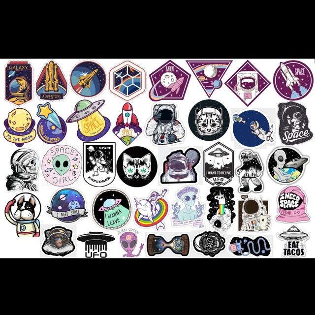 Set sticker chống thấm nước phi hành gia astronaut