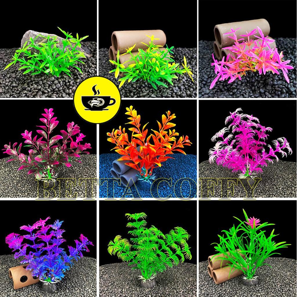Mô hình cây cảnh nhựa 20cm 30cm - trang trí bể cá cực đẹp